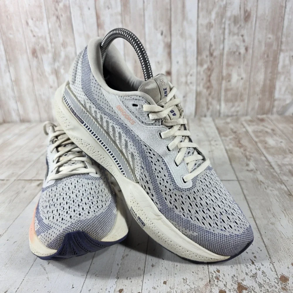 Brooks Adrenaline GTS 24 Womens Running Shoes Grey Purple 1204261B140 Size 8